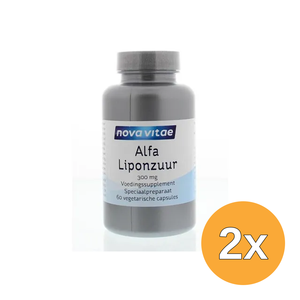2x Nova Vitae Alfa Liponzuur 300 Mg (60 vega capsules)