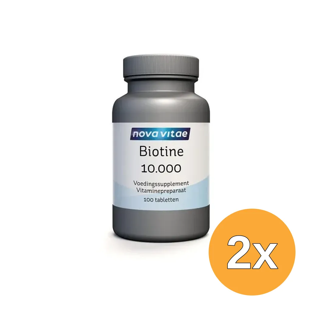 2x Nova Vitae Biotine 10000mcg (100 tabletten)