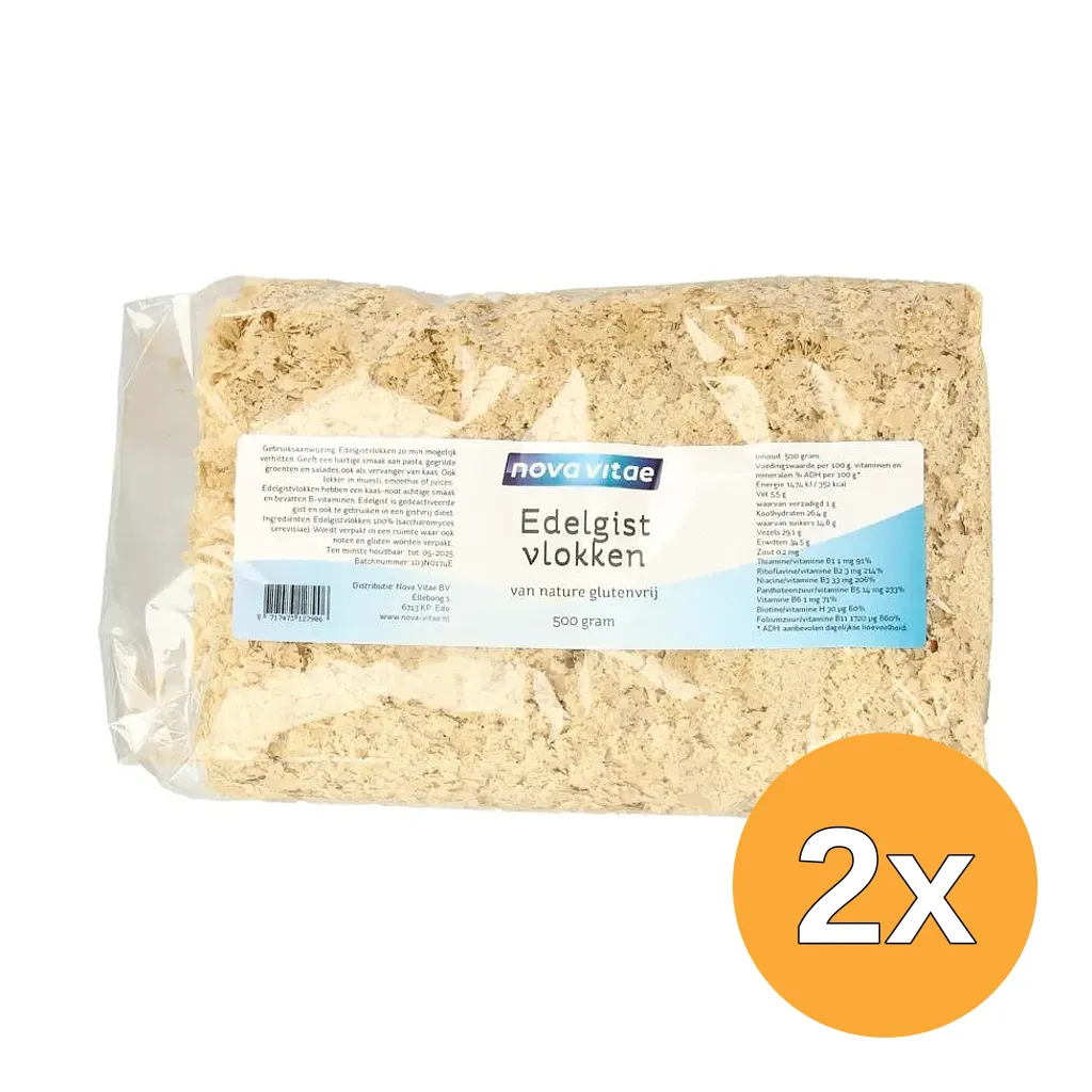 2x Nova Vitae Edelgistvlokken glutenvrij (500 gr)