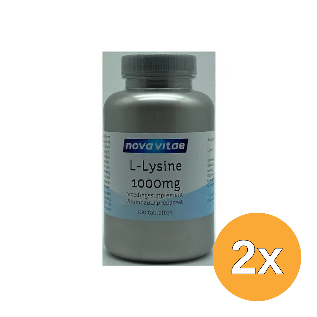 2x Nova Vitae L-Lysine 1000 mg (100 tabletten)