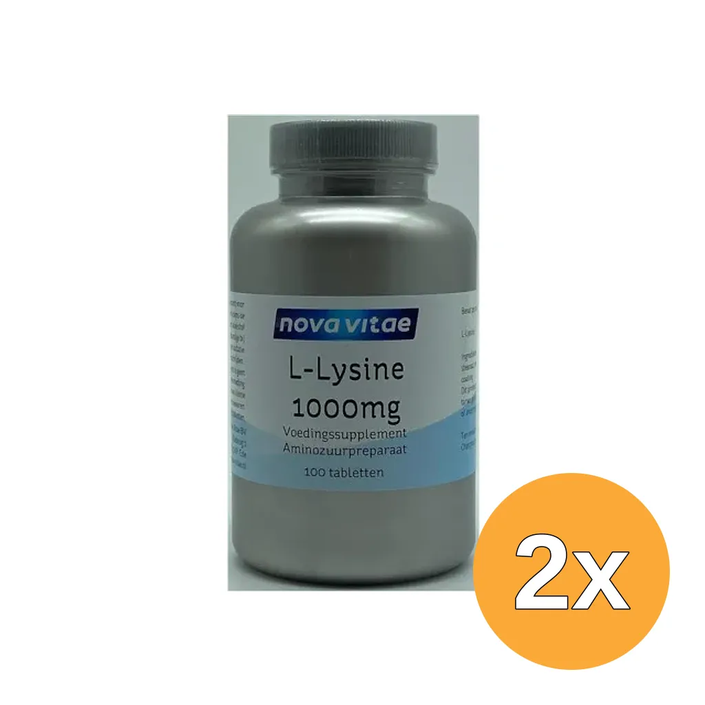 2x Nova Vitae L-Lysine 1000 mg (100 tabletten)