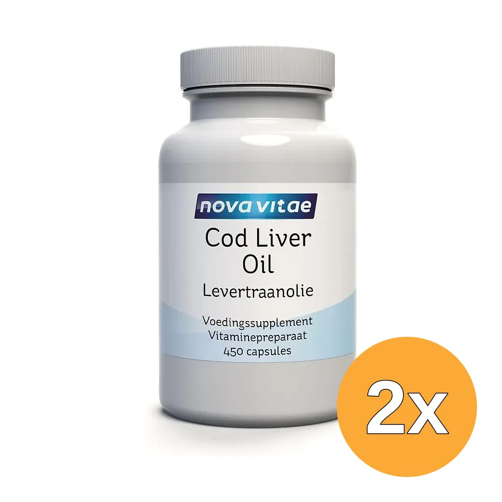 2x Nova Vitae Levertraanolie capsules (450 capsules)