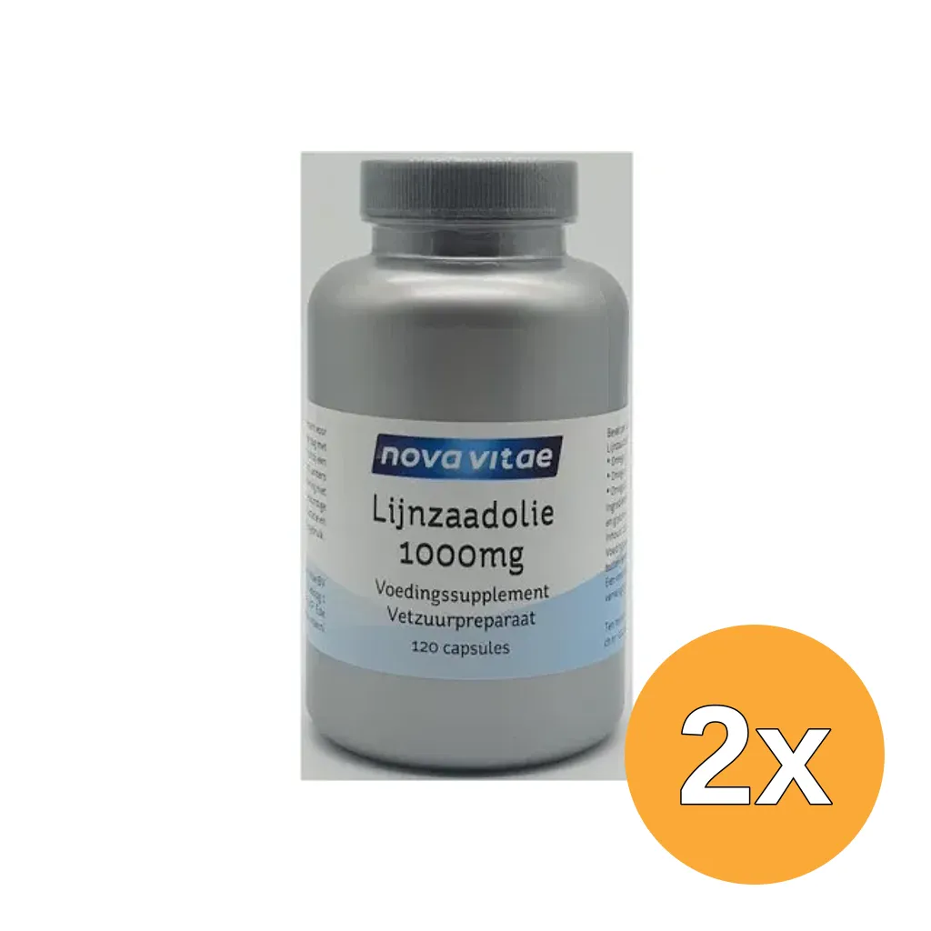2x Nova Vitae Lijnzaadolie 1000 Mg Puur (120 capsules)