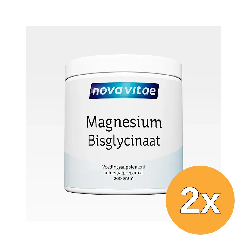 2x Nova Vitae Magnesium Bisglycinaat Poeder (200 gr)