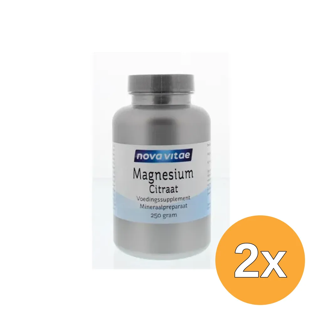 2x Nova Vitae Magnesium Citraat Poeder (250 gr)