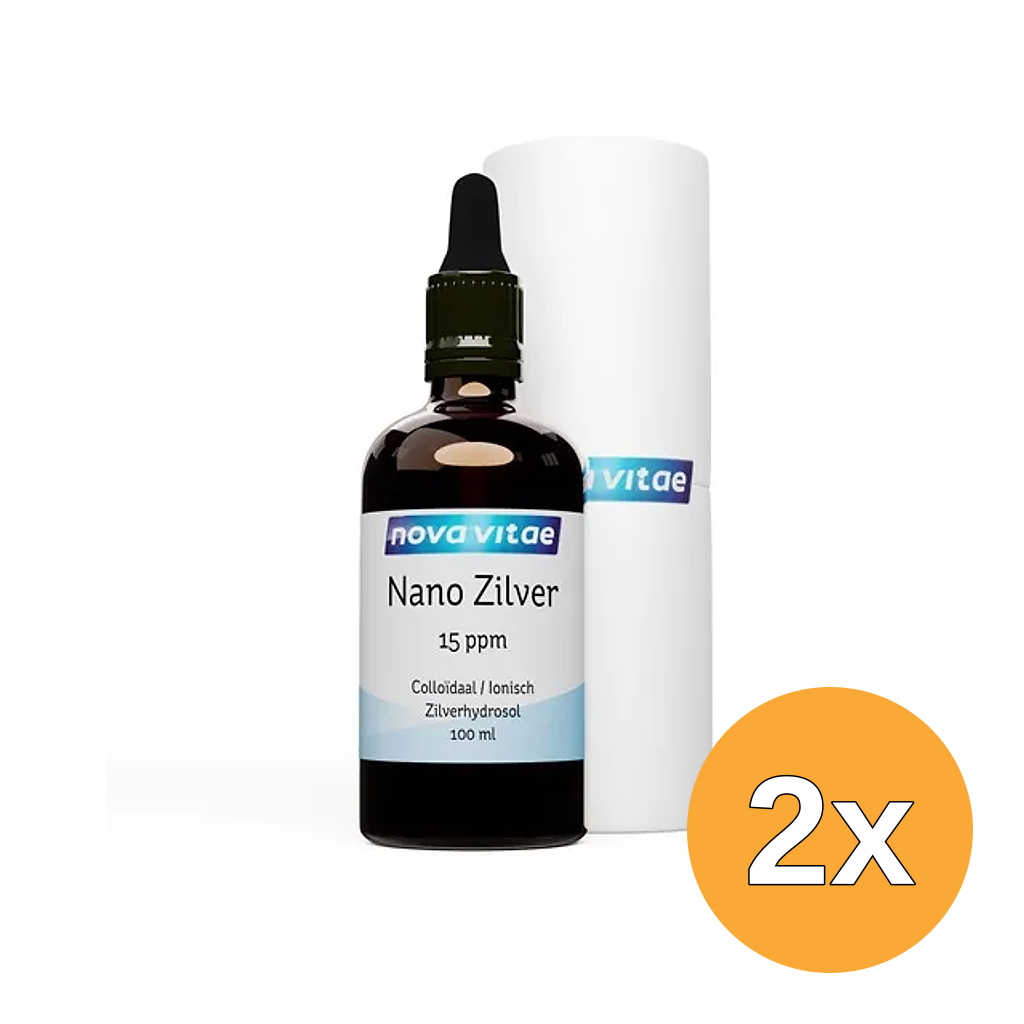 2x Nova Vitae Nano Zilver Colloidaal 15Ppm (100 ml)