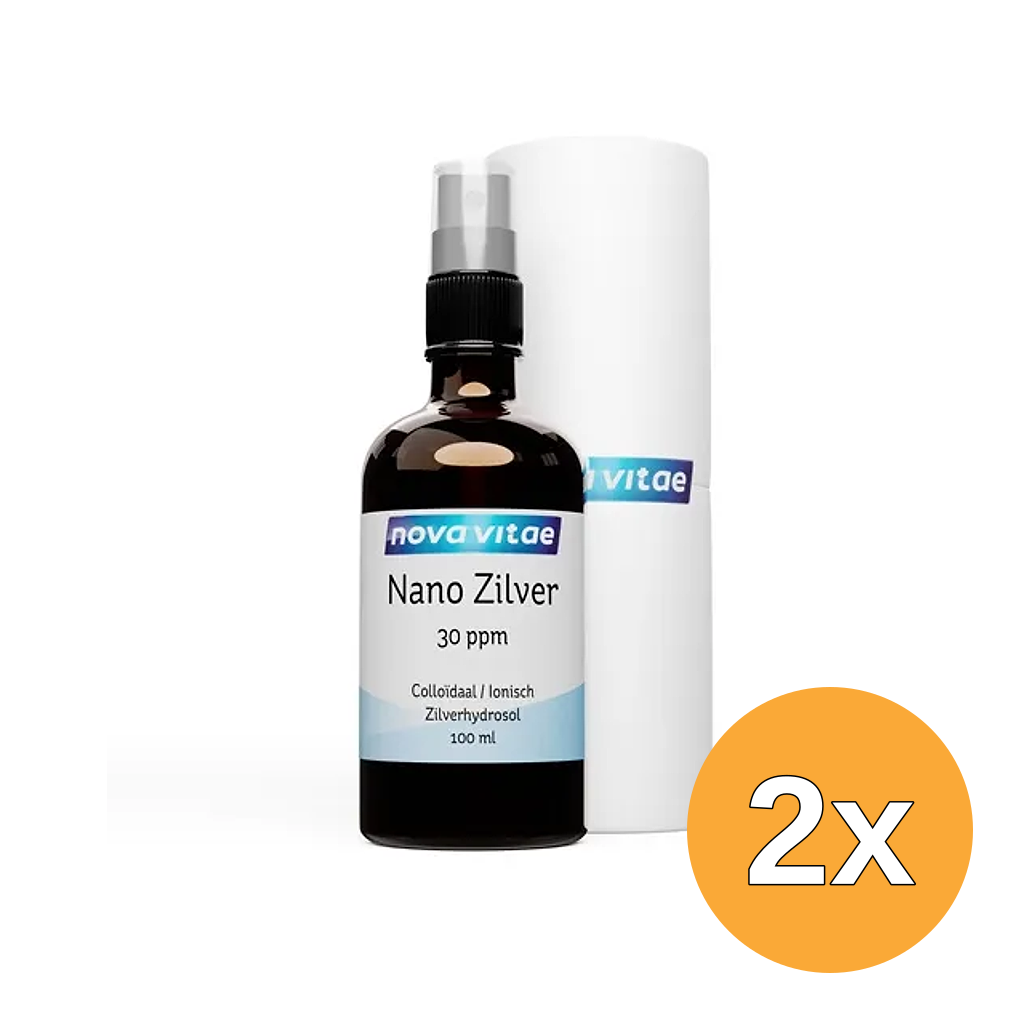 2x Nova Vitae Nano Zilver Colloidaal Spray 30Ppm (100 ml)