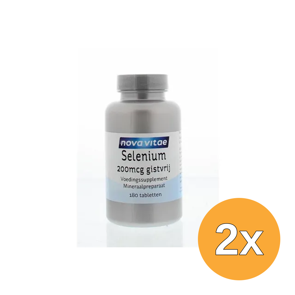 2x Nova Vitae Selenium 200 mcg gistvrij (180 stuks)