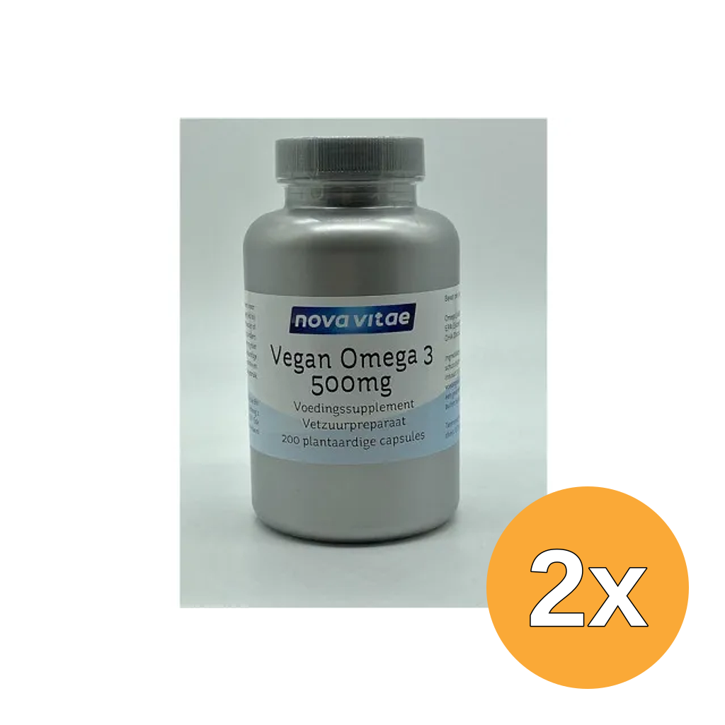 2x Nova Vitae Vegan Omega 3 500 Mg (200 vega capsules)