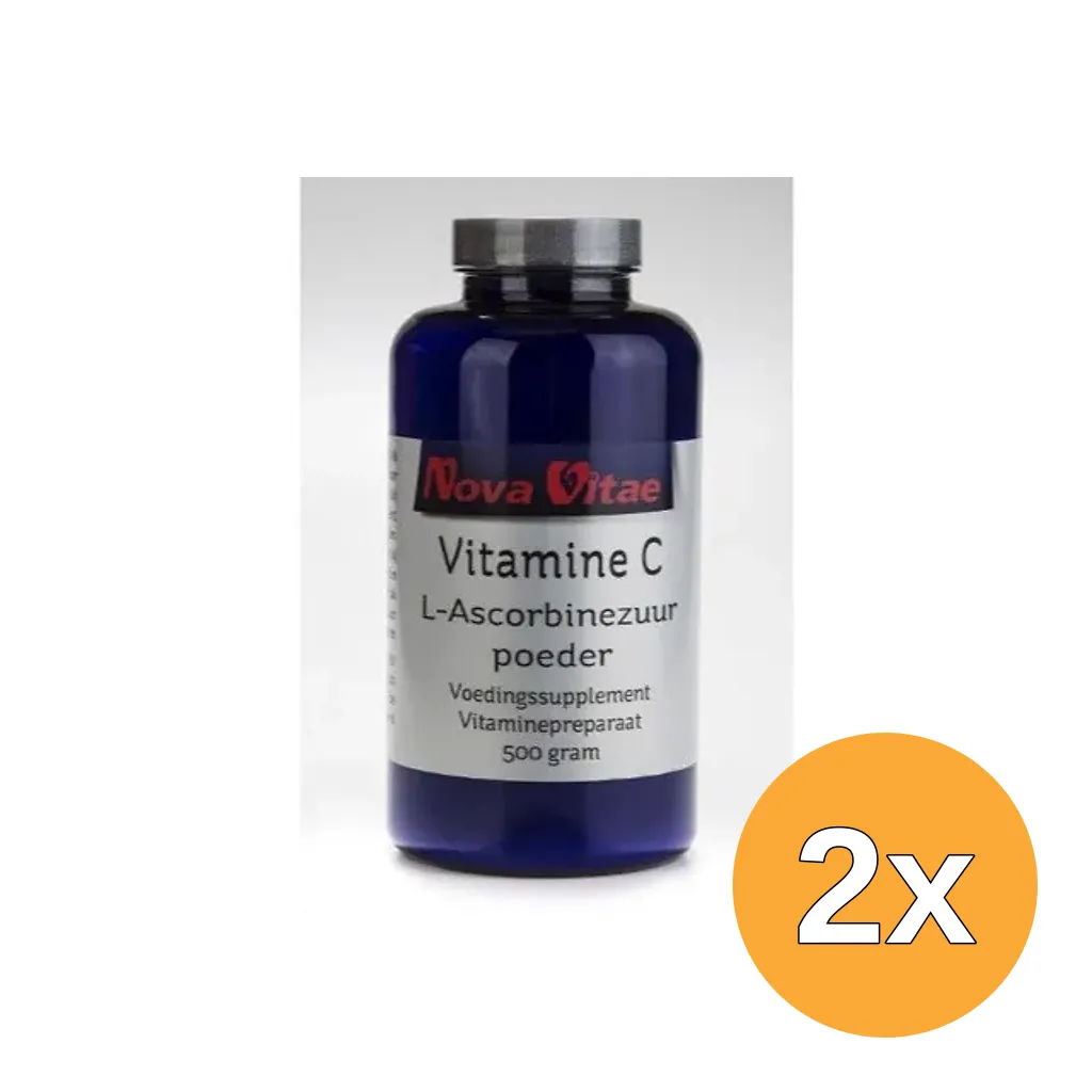 2x Nova Vitae Vitamine C ascorbinezuur poeder (500 gr)