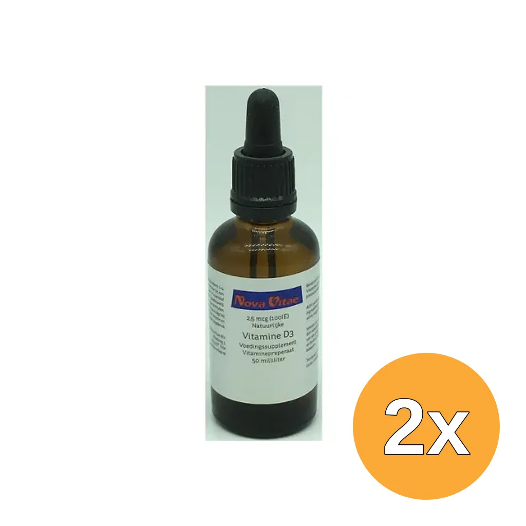 2x Nova Vitae Vitamine D3 100Iu Druppel (50 ml)
