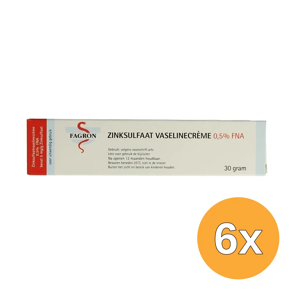 6x Fagron Zinksulfaat vaselinecreme 0.5% FNA (30 gr)