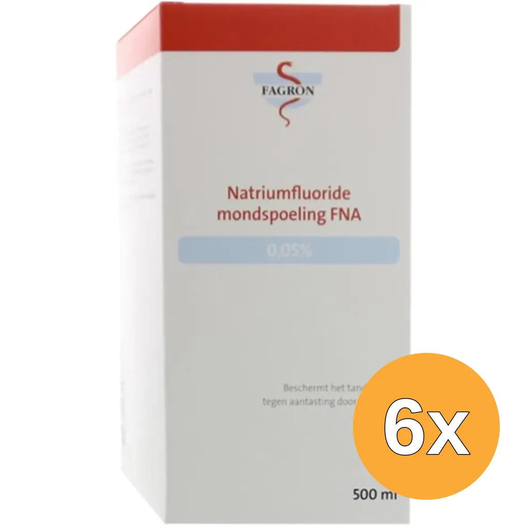 6x Fagron Natriumfluoride mondspoeling 0.05% (500 ml)