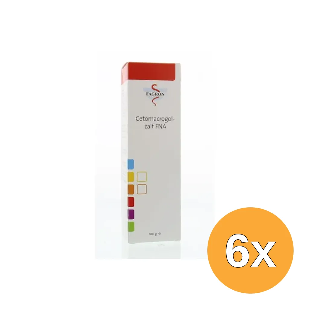 6x Fagron Cetomacrogol zalf FNA doos en bijsluiter (100 gr)