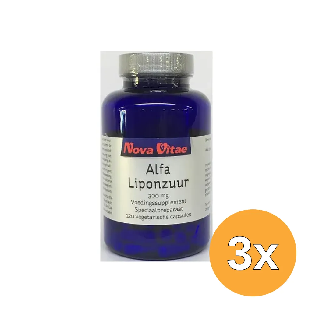 3x Nova Vitae Alfa Liponzuur 300 Mg (120 capsules)