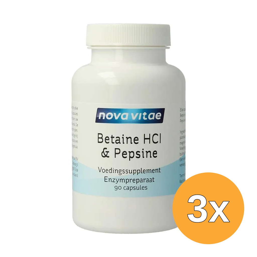 3x Nova Vitae Betaine Hci Met Pepsine (90 capsules)