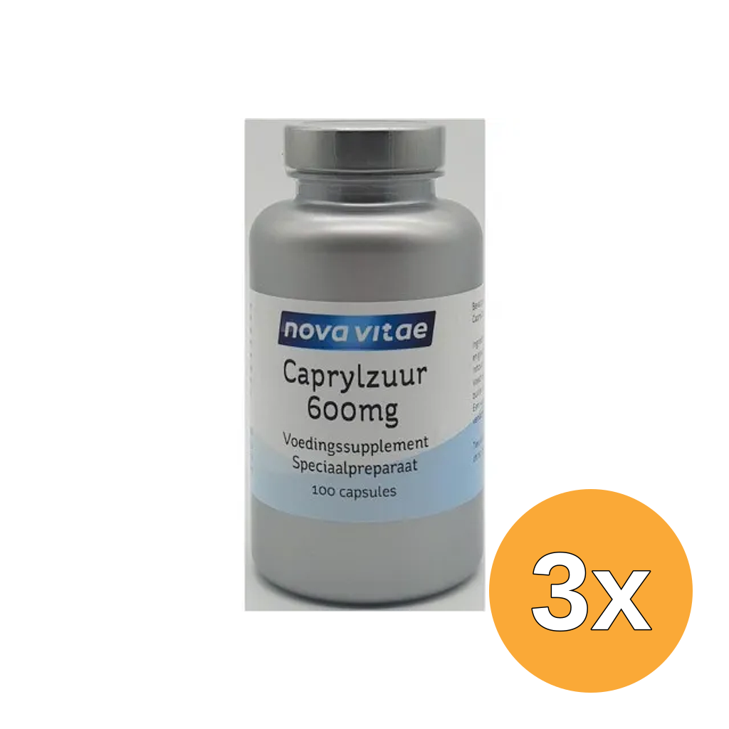 3x Nova Vitae Caprylzuur 600 Mg (100 capsules)