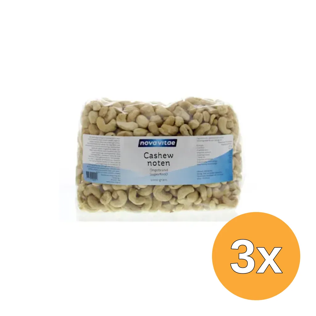 3x Nova Vitae Cashewnoten Ongebrand Raw (1000 gr)