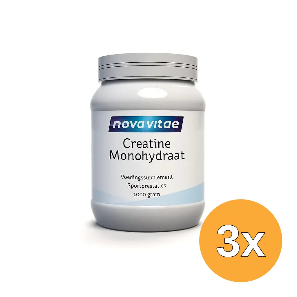 3x Nova Vitae Creatine monohydraat (1000 gr)