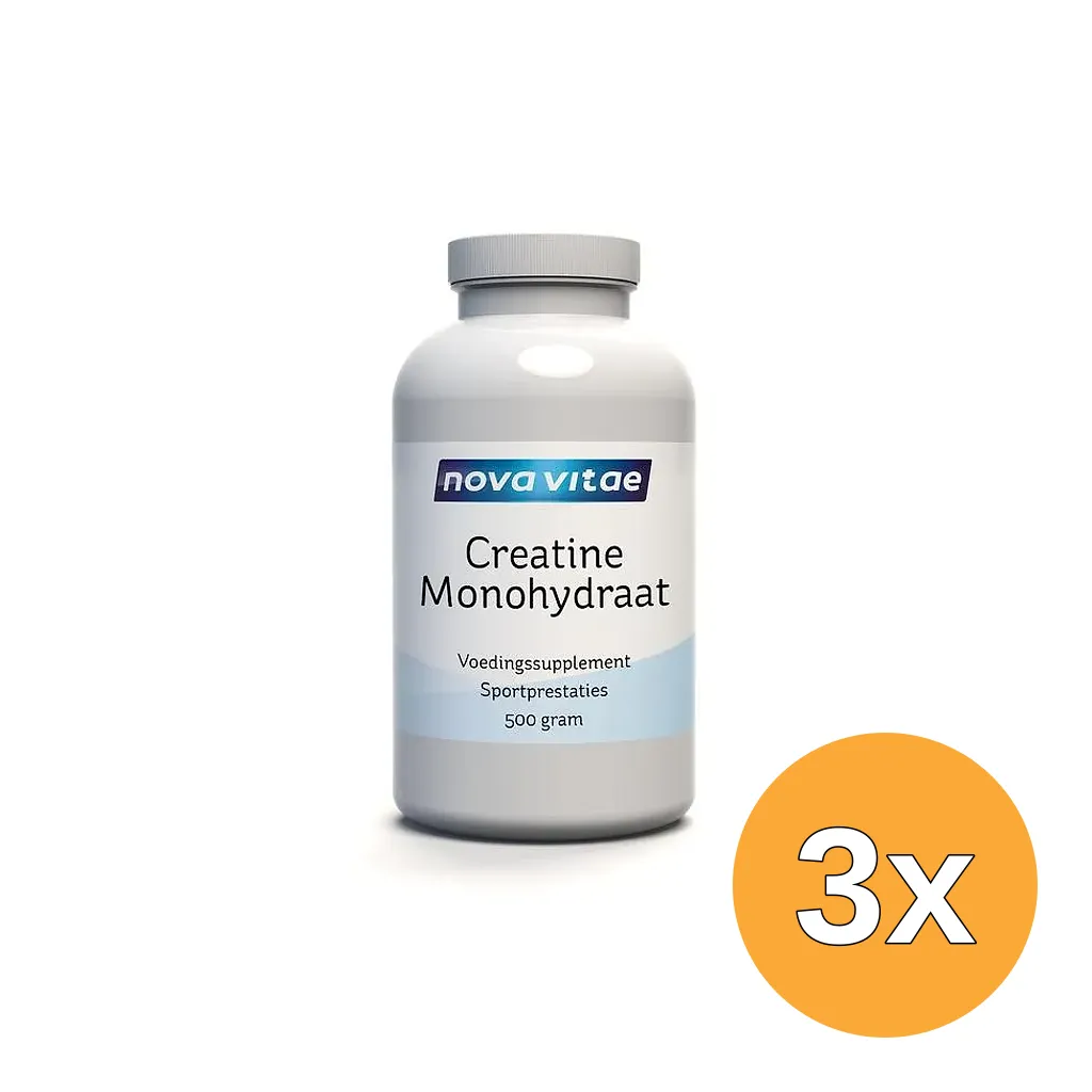 3x Nova Vitae Creatine monohydraat (500 gr)