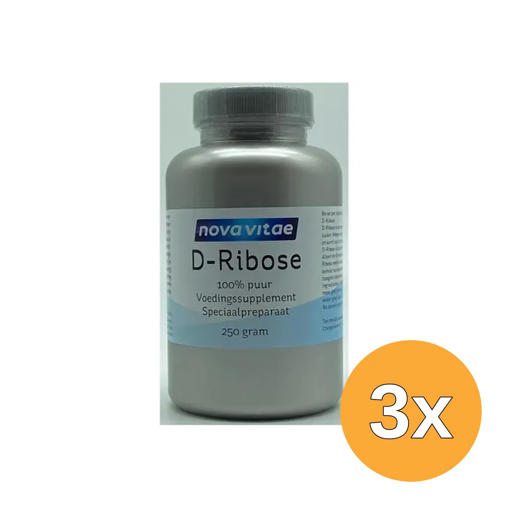 3x Nova Vitae D Ribose 100% Puur (250 gr)