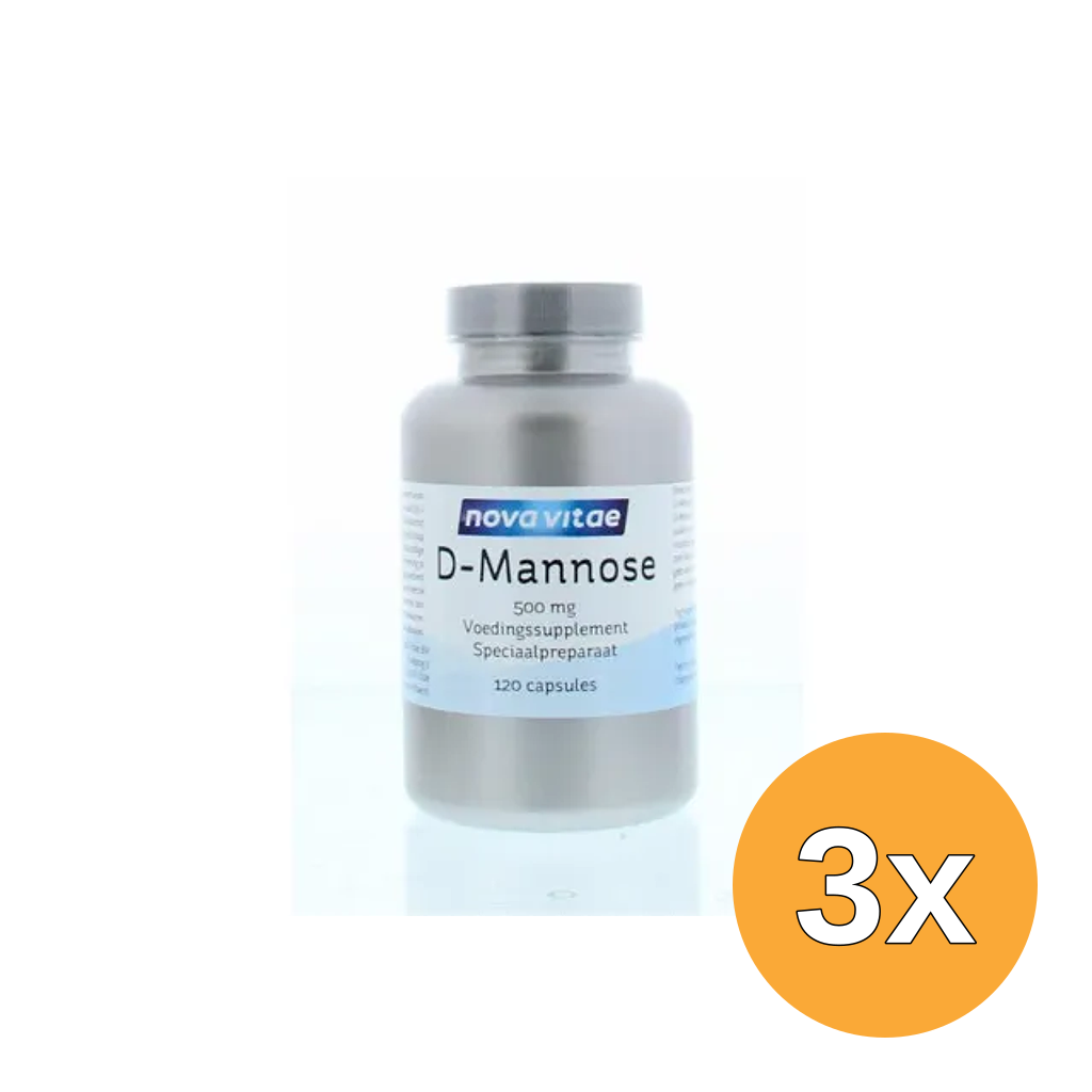 3x Nova Vitae D-Mannose 500 mg (120 capsules)