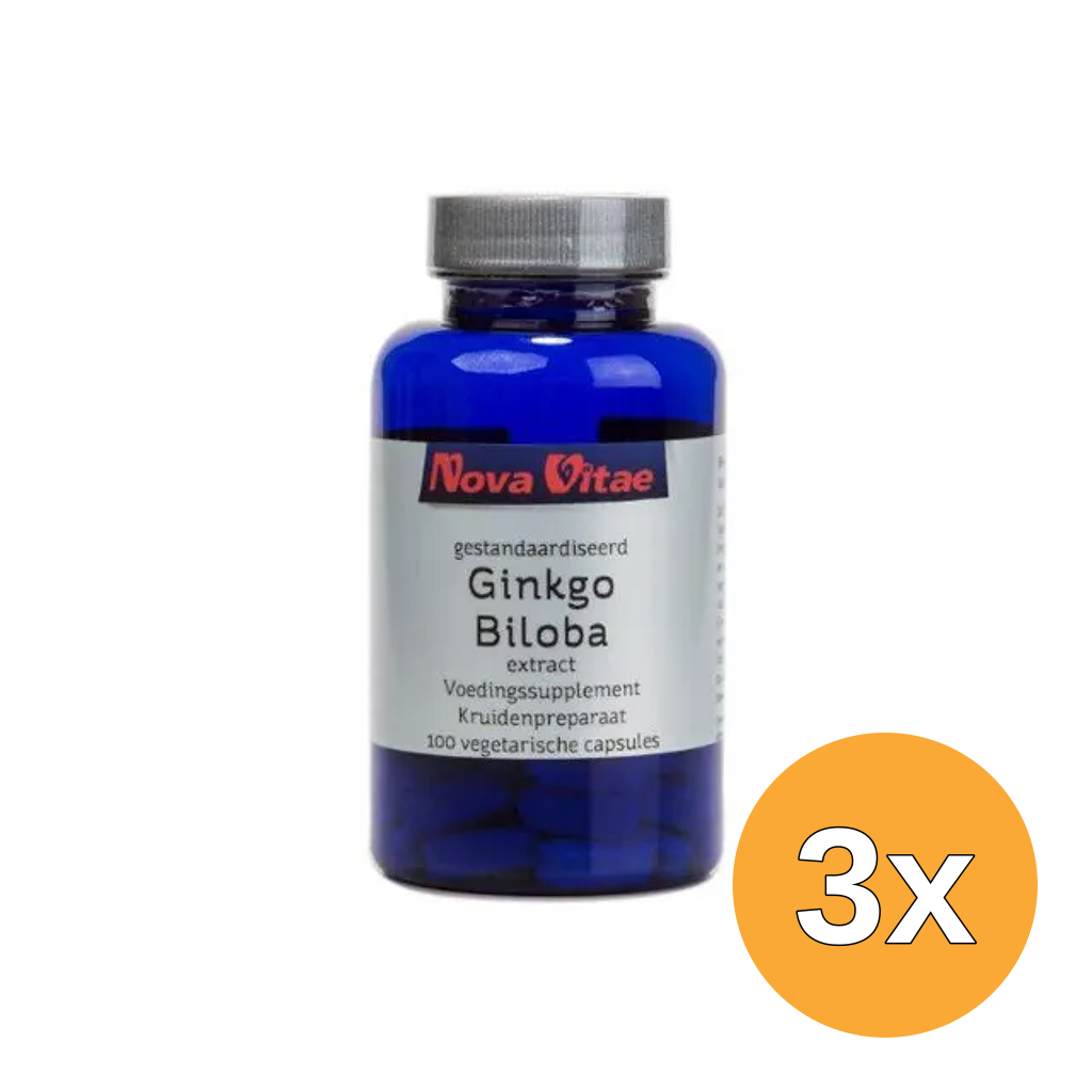 3x Nova Vitae Ginkgo biloba extract 120 mg (100 vega capsules)
