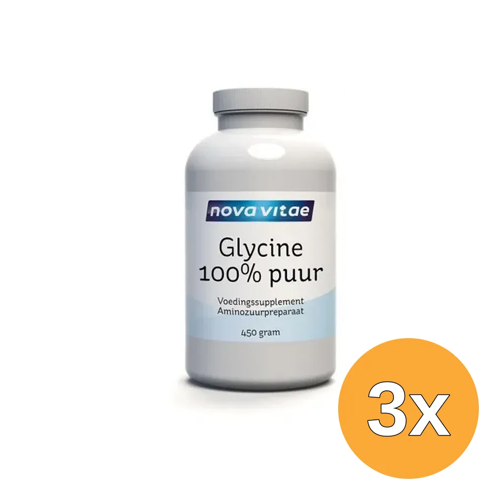 3x Nova Vitae Glycine 100% puur (450 gr)