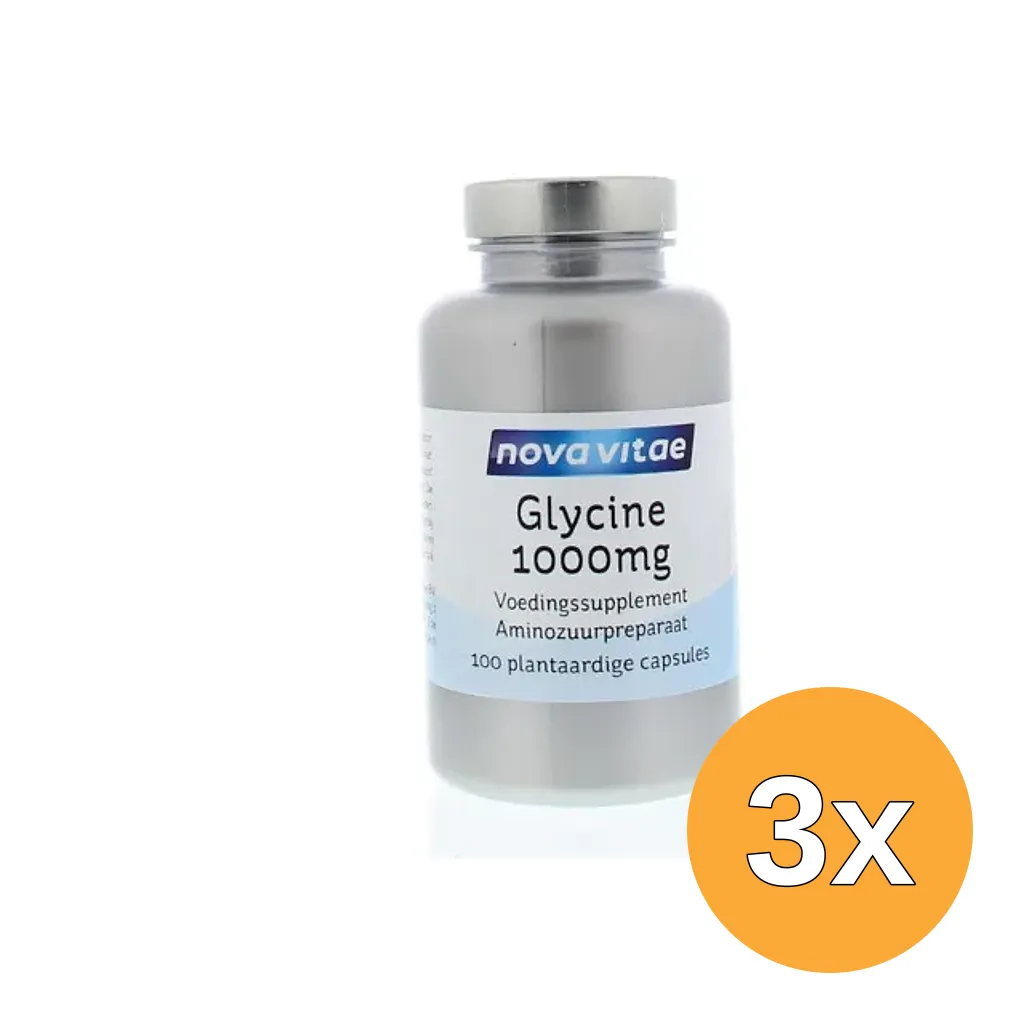 3x Nova Vitae Glycine 1000Mg (100 vega capsules)