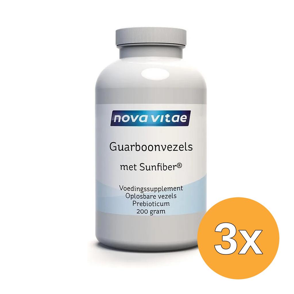 3x Nova Vitae Guarboonvezels Sunfiber (200 gr)