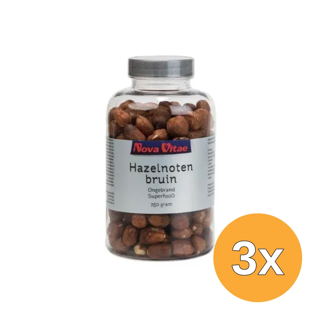 3x Nova Vitae Hazelnoten Bruin Ongebrand Raw (250 gr)