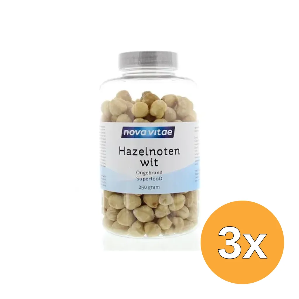 3x Nova Vitae Hazelnoten Wit Ongebrand Raw (250 gr)