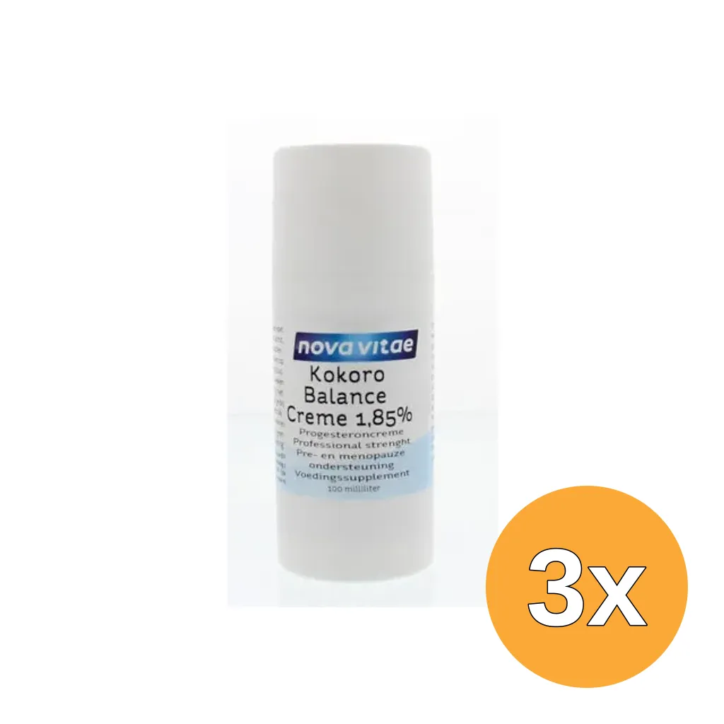 3x Nova Vitae Kokoro Progest Balans Cream 1.85% (100 ml)