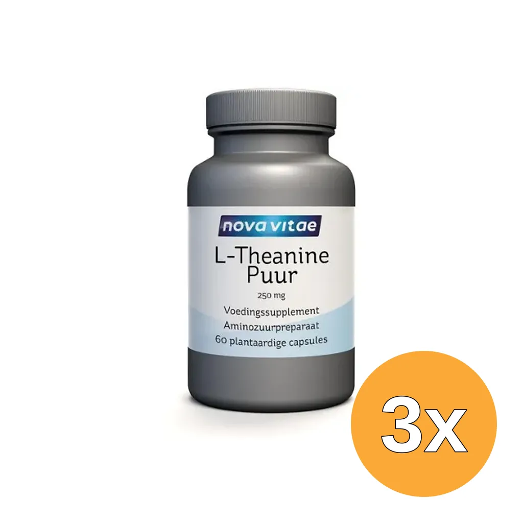3x Nova Vitae L-Theanine puur 250 mg (60 capsules)