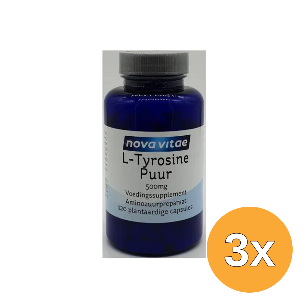 3x Nova Vitae L-tyrosine puur 500mg (120 vega capsules)