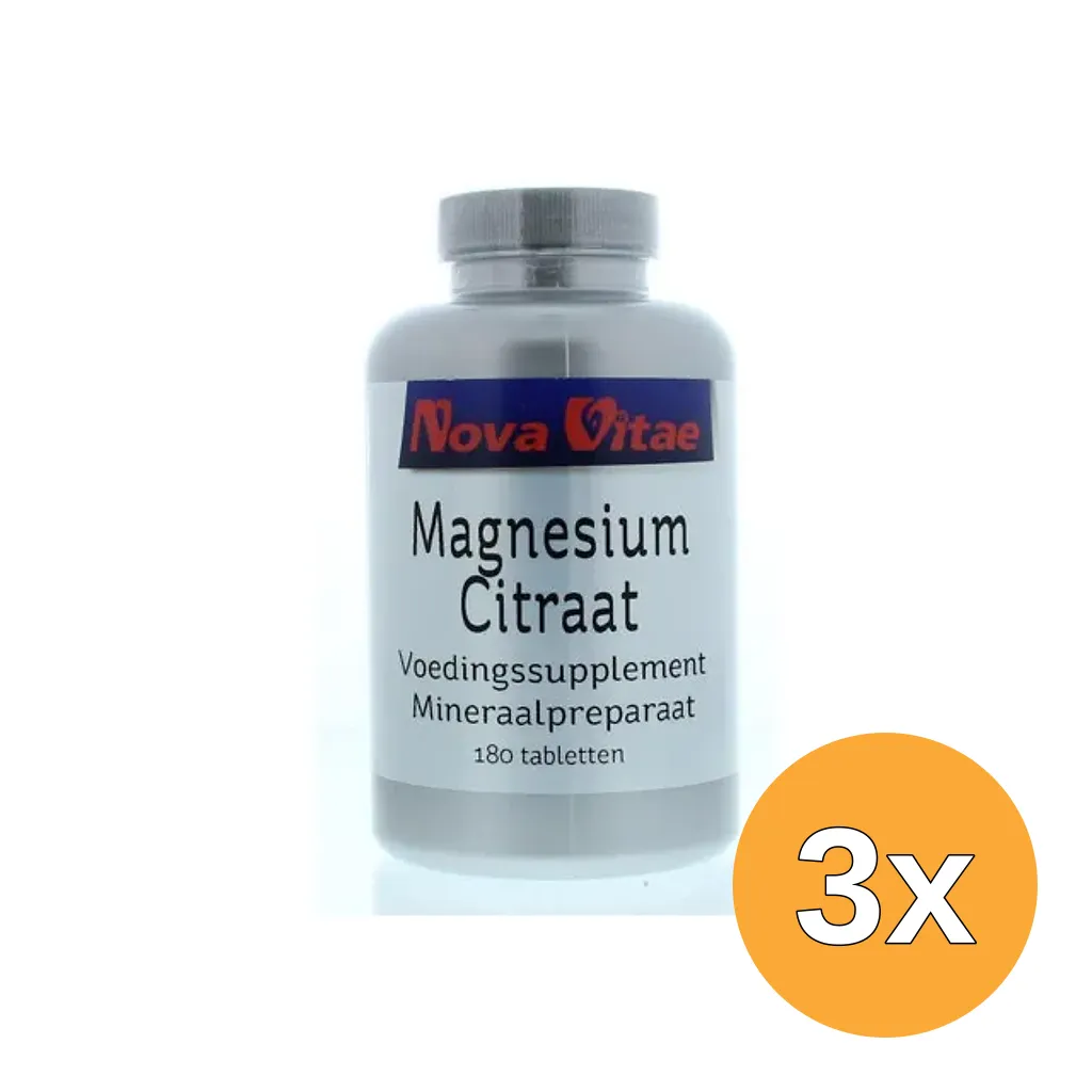3x Nova Vitae Magnesium citraat (180 tabletten)