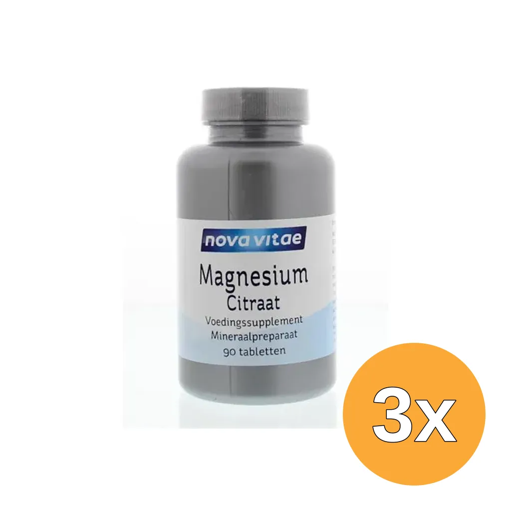 3x Nova Vitae Magnesium citraat (90 tabletten)