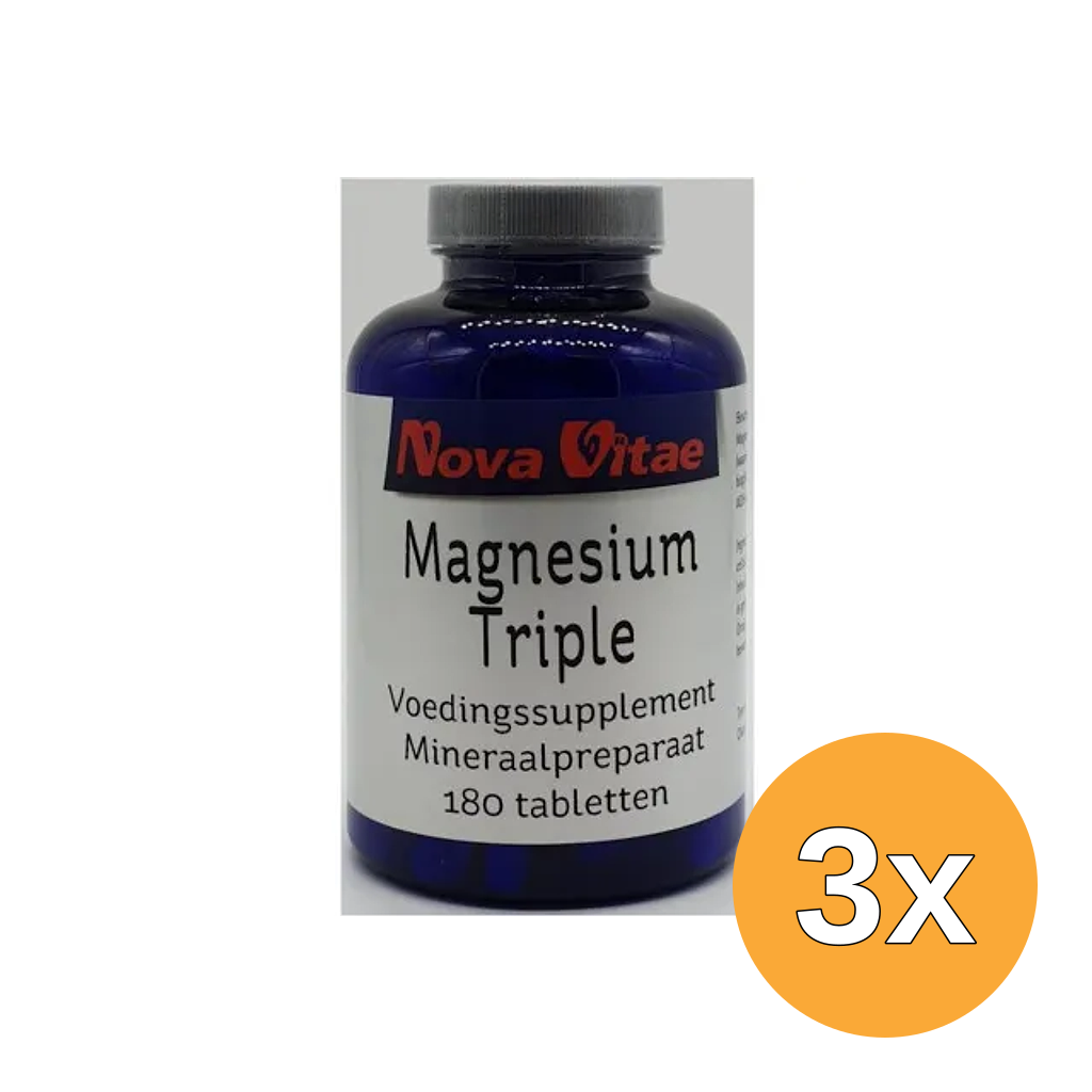 3x Nova Vitae Magnesium citraat bisglycinaat malaat (180 tabletten)