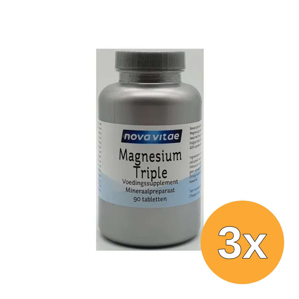 3x Nova Vitae Magnesium citraat bisglycinaat malaat (90 tabletten)