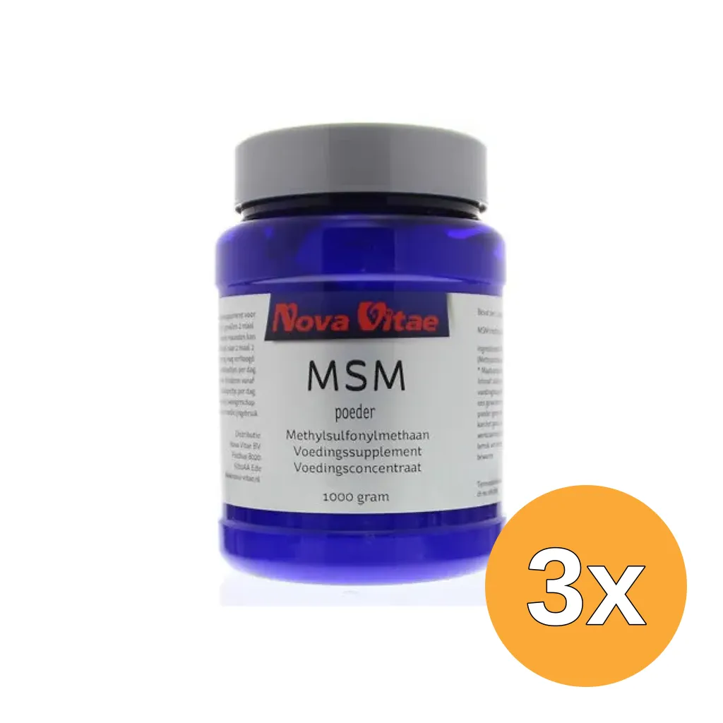3x Nova Vitae Msm Poeder (1000 gr)