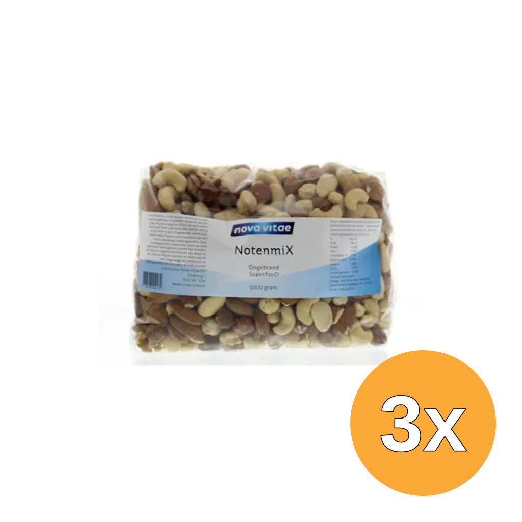 3x Nova Vitae Notenmix Ongebrand (1000 gr)