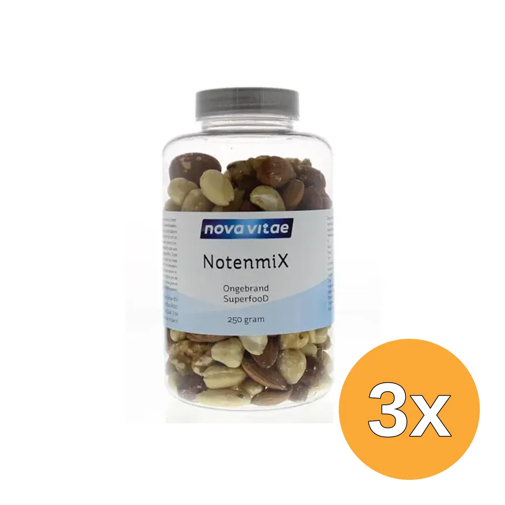 3x Nova Vitae Notenmix Ongebrand (250 gr)