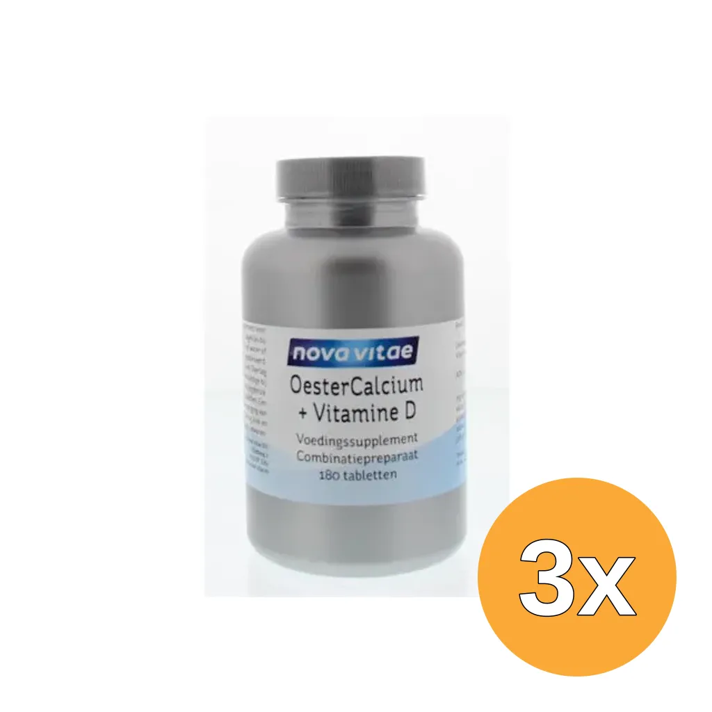 3x Nova Vitae Oestercalcium Vit D (180 tabletten)