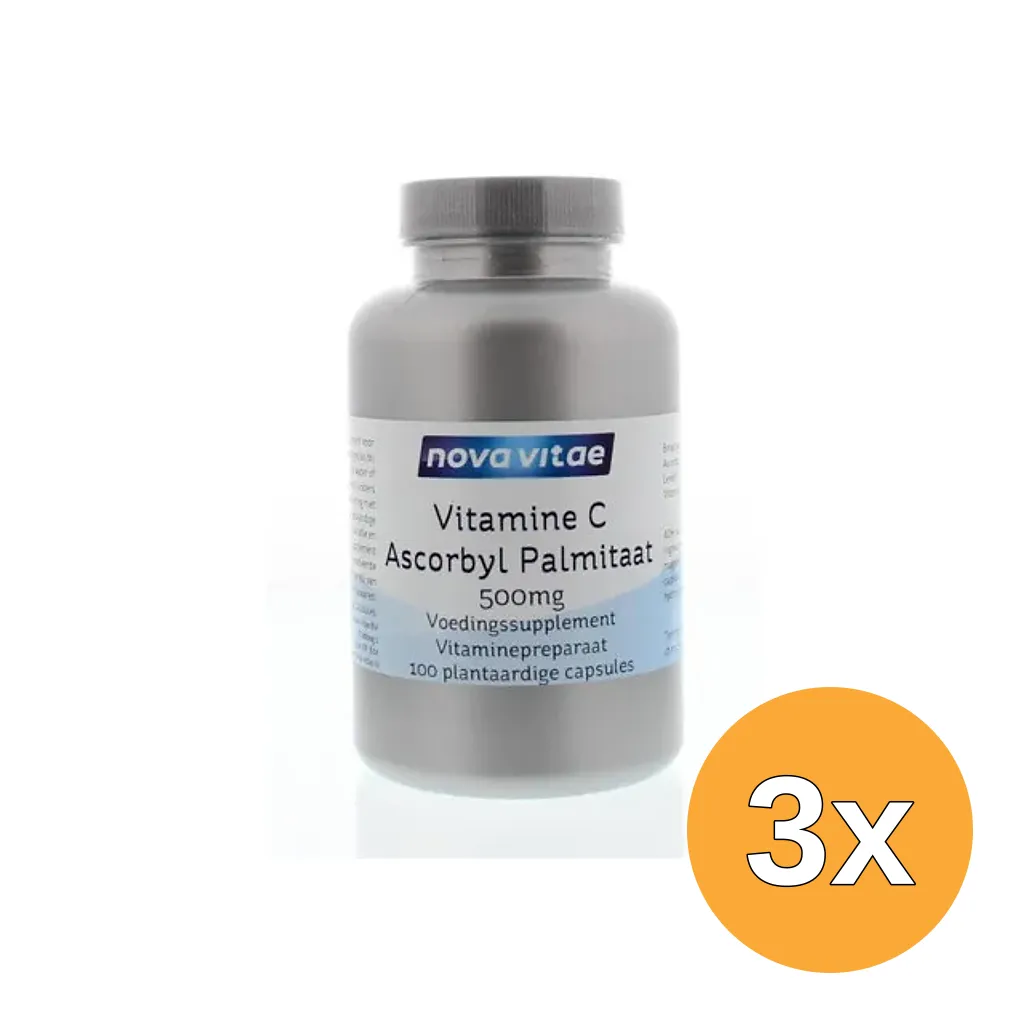 3x Nova Vitae Vitamine C ascorbyl palmitaat 500 mg (100 vega capsules)