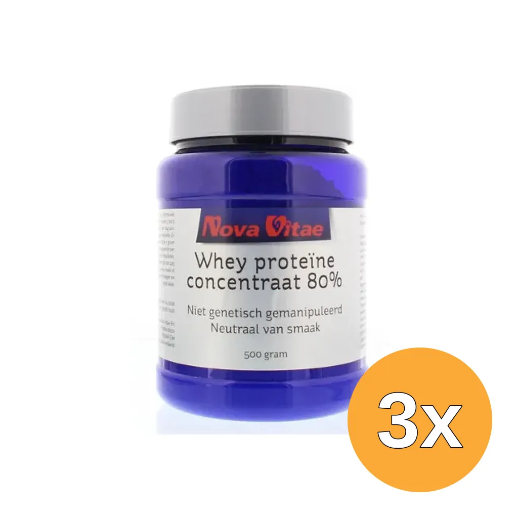 3x Nova Vitae Whey proteine concentraat 80% (500 gr)