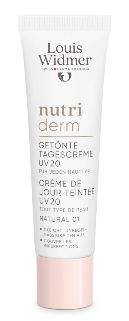 Louis Widmer Nutriderm Getinte Dagcrème Uv 20 Naturel 01 zonder Parfum (30 ml)