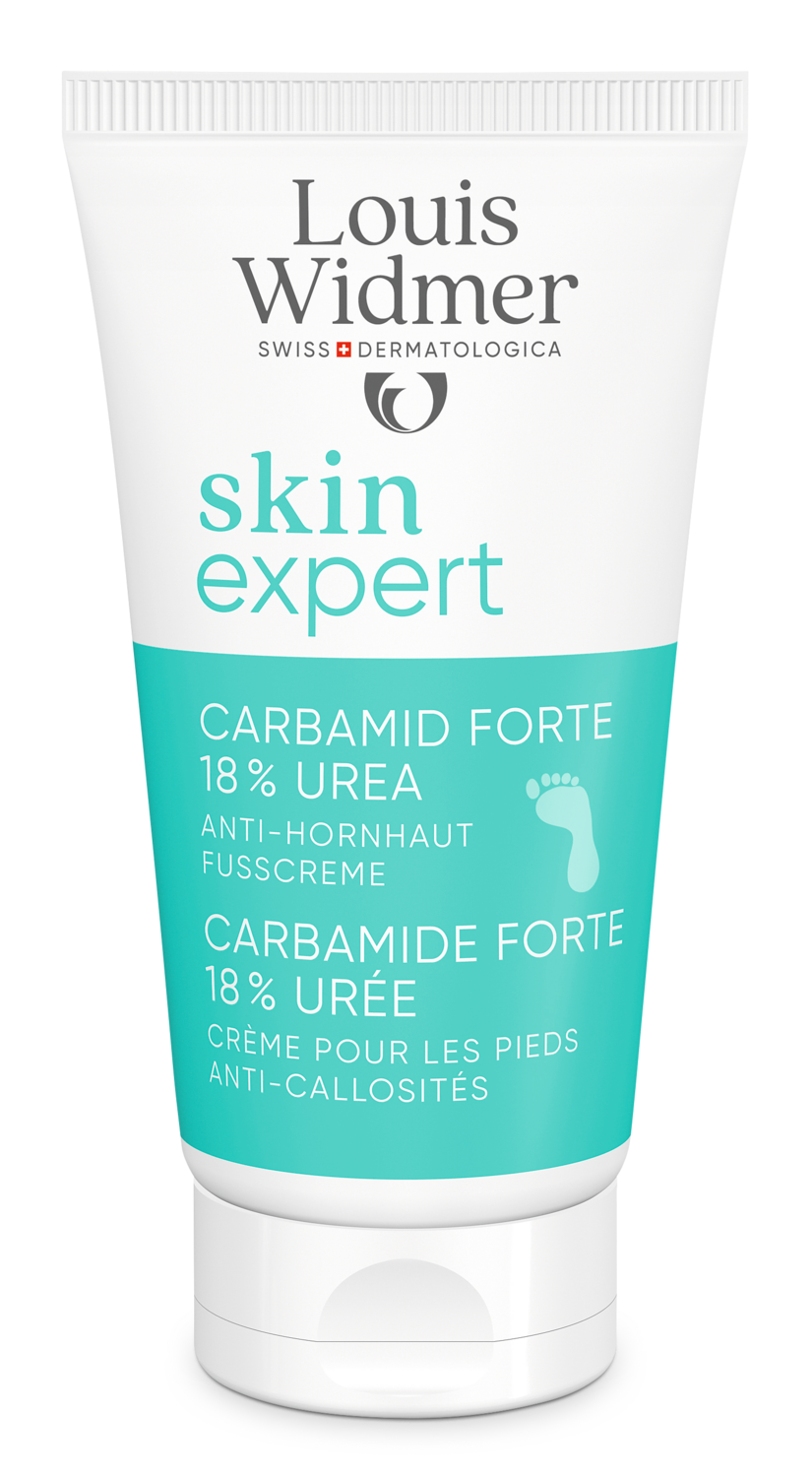 Louis Widmer Skinexpert Carbamide Forte 18 % Ureum Voetencrème tegen Eelt zonder Parfum (50 ml)