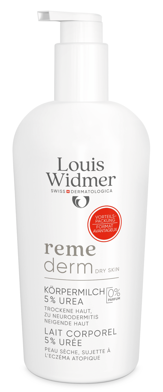 Louis Widmer Remederm Lichaamsmelk 5 % Ureum Value Pack zonder Parfum (400 ml)
