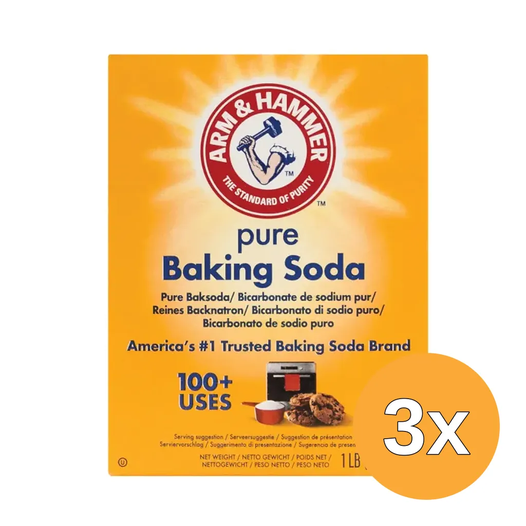 3x Arm & Hammer Baking Soda Poeder (454 gr)
