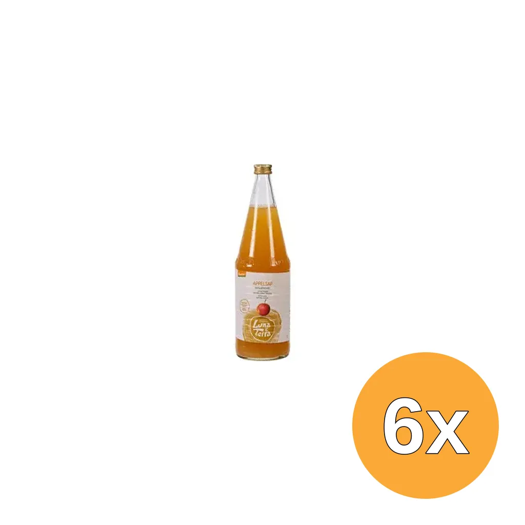 6x Luna e Terra Appelsap natuurtroebel (1000 ml)